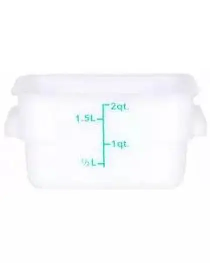 2 Qt. White Square Polypropylene Food Storage Container