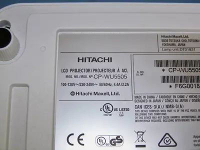 Hitachi CP-WU5505 WUXGA 5000-Lumen HD Home Theater LCD Projector / Projection System with Remote Control and HDMI Cable