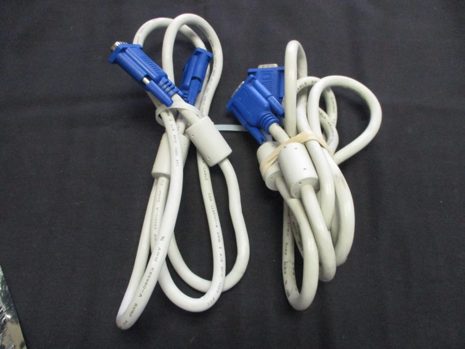 Used E89980-A/E81280-D 14-pin Male to 14-pin Male Computer Cables (qty 2)