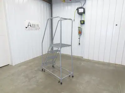 Cotterman Rolling Ladder Narrow Aisle 4 Step 24" Platform 40" Top Step