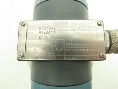 Foxboro 841GM-B Pressure Transmitter 3" Flange 12.5-36VDC 0-100PSI 0-80" H20