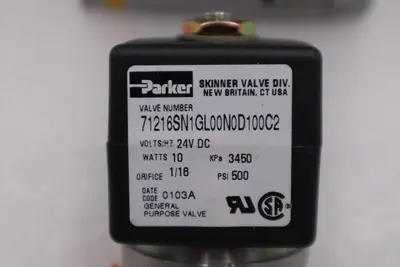 PARKER 71216SN1GL00N0D100C2 24VDC PSI 500 1/16 10WATTS STOCK H439A
