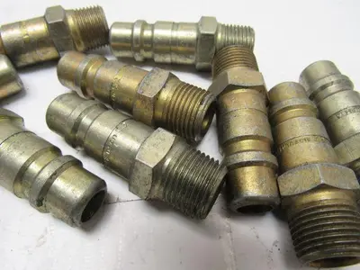 Hanson #52 Steel Male Ball Lock Pneumatic Quick Connect Fitting 3/8 NPT Male