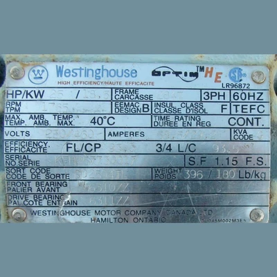 Westinghouse 25 HP Electric Motor