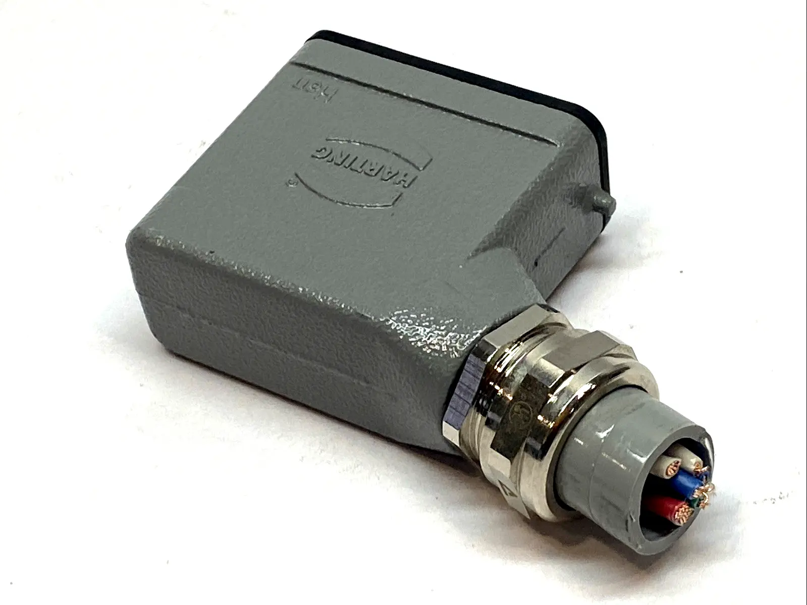 USED HARTING SIDE ENTRY LOW PROFILE HOOD W/ 09330102601 INSERT CONNECTOR