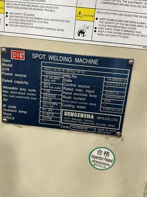Used 2015 DENGENSHA DENGENSHA NDZ-050-41BNU-R-D Spot & Projection Welders Michigan US | Aucto #1336850