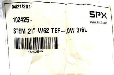 NEW SPX 102425+STEM 2.0" W62 TEF-FLOW 316L INSERT W62TEFFLOW316L