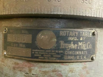 Troyke Model U-12 Precision Rotary Table 12"