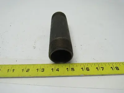 1-1/4" X  5-1/2" Black Pipe Nipple Lot of 12