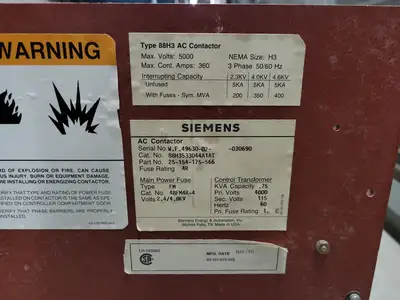 Used SIEMENS 88H3533044A1AT Switchgears British Columbia CA | Lenmark #240621