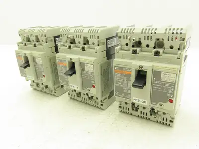 Fuji BW50RAGU3P015 3-Pole Auto Circuit Breaker 15A 500V 3Ph Molded Case Lot of 3