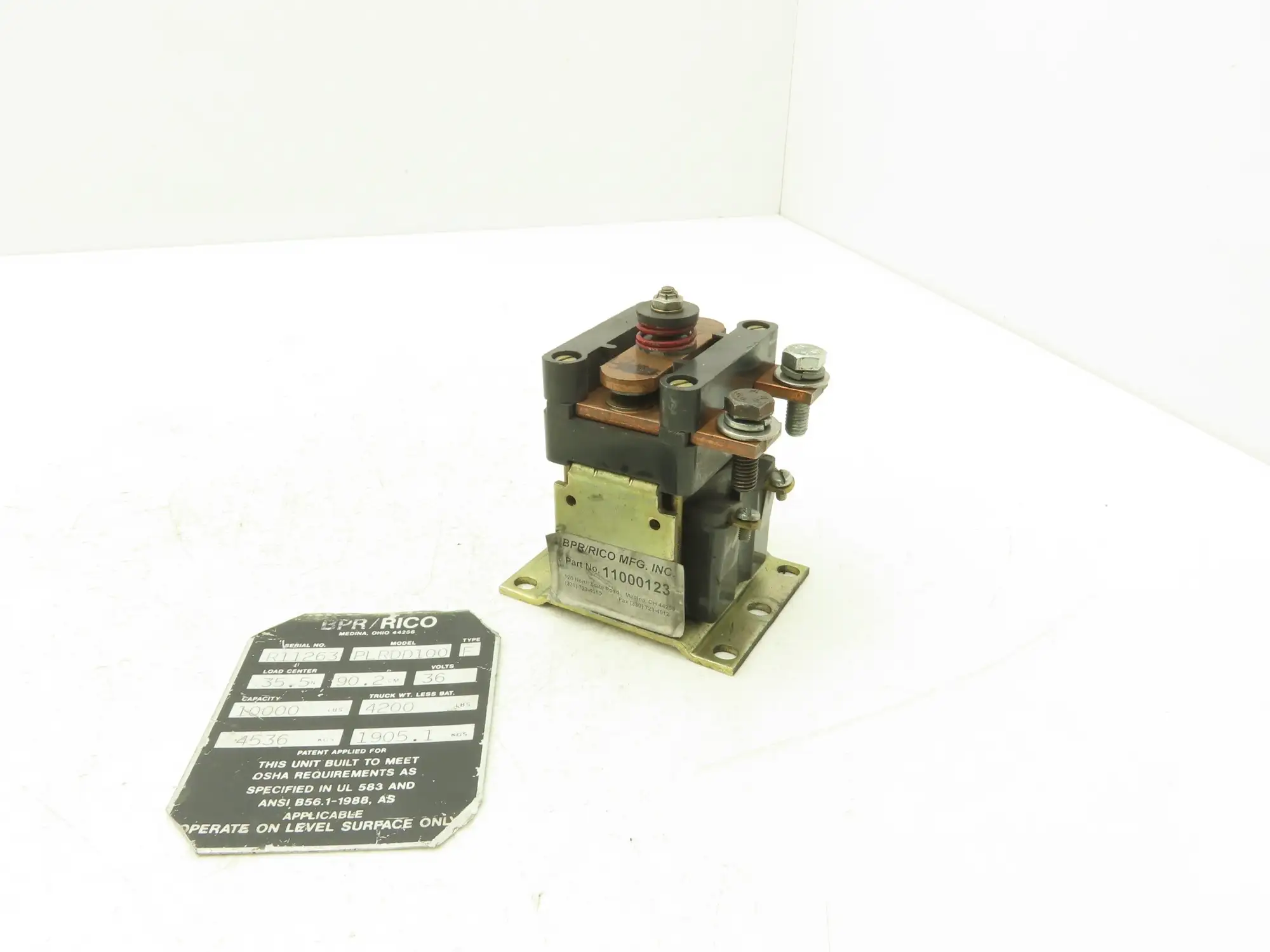Rico GE 11000123 Forklift DC Motor Contactor 36V Off PLRDD100 GE CTTA300AA136XN