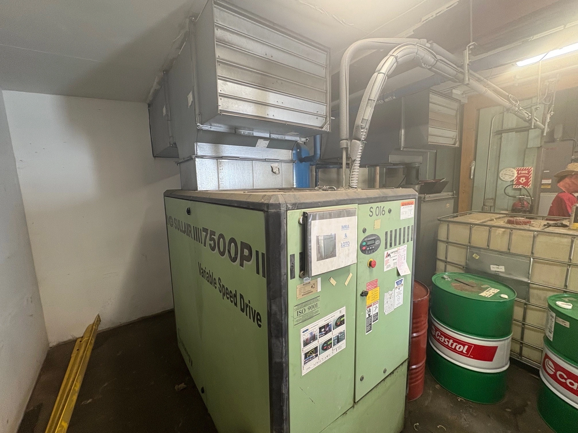 Used Hours 53596 2009 Sullair 7500P Rotary Screw & Sliding Vane Air Compressors Connecticut US | Elite Machine #1300157