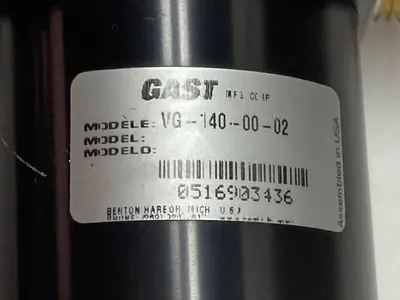 Used GAST VG-140-00-02 Misc Electrical & Power Parts Ohio US | Surplus Asset Holdings #1241329
