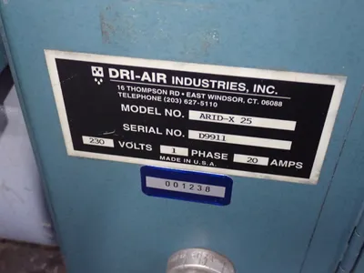 Used DRIAIR INDUSTRIES INC ARIDX 25 Misc Plastics Equipment Ohio US | HGR 24 #867208