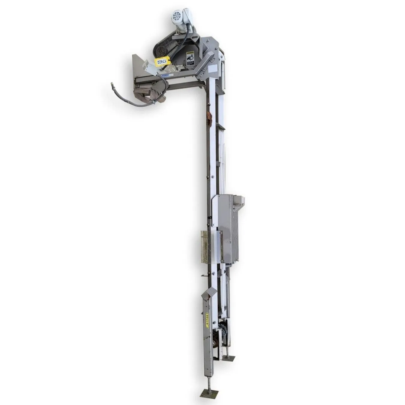 Used Smalley 11'-3" DG Vertical Bucket Lift Plastic Conveyor