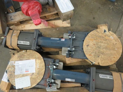 10" 150# Fabri-Valve Knife Gate Valve Air Operated , Unused Condition