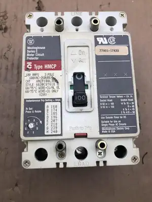 Westinghouse HMCP 3 Pole 100A Circuit Breaker w/ Operator Switch 600V 250V