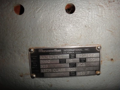 Masoneilan 6" 600 Class Control Valve