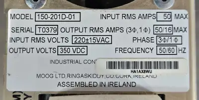 MOOG 150-201D-01 Servo Drive (BIN631)