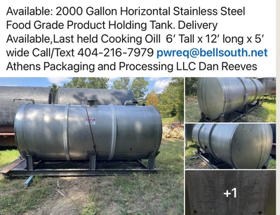 USED Stainless 2000 Gallon