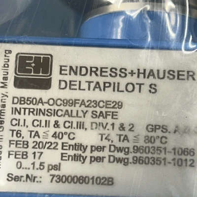 NEW Endress + Hauser DB50A-OC99FA23CE29