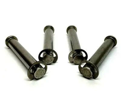 3/8" Dia 2.38" Long 2.1" Long Usable Clevis Pin w/ Retaining Ring LOT OF 4 - Used