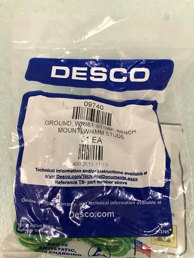 DESCO 09740 GROUND WRIST STRAP BENCH MOUNT W-4MM STUDS