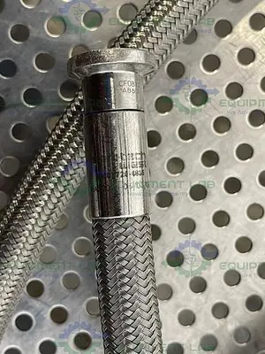 USED 20 FT STAINLESS STEEL HOSE W/ 1/2" SANITARY FITTING TO 1" SANITARY FITTING