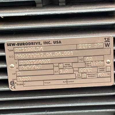 New | in-Stock SEW-EURODRIVE DFT100LS4 Misc Industrial Equipment California US | Davliegogo LLC #1711874