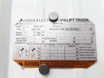 Toyota L12640 Forklift Left Front Drive Axle & Motor Assembly 5-Lug Off 8FBE15U