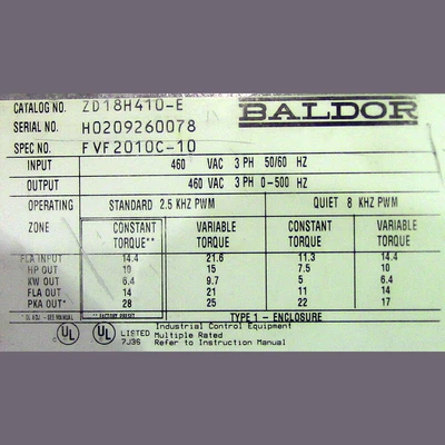 Baldor 10 HP VFD