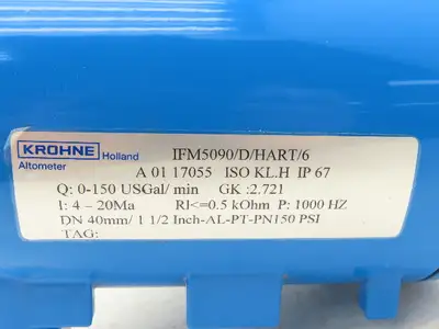 Krohne IFM5090/D/HART/6 Altometer Flow Meter 1-1/2" Tube 150psi Light Damage