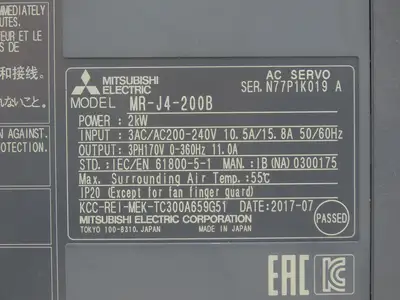 Mitsubishi MR-J4-200B AC Servo Drive 2kW 200-240V 3Ph MELSERVO J4
