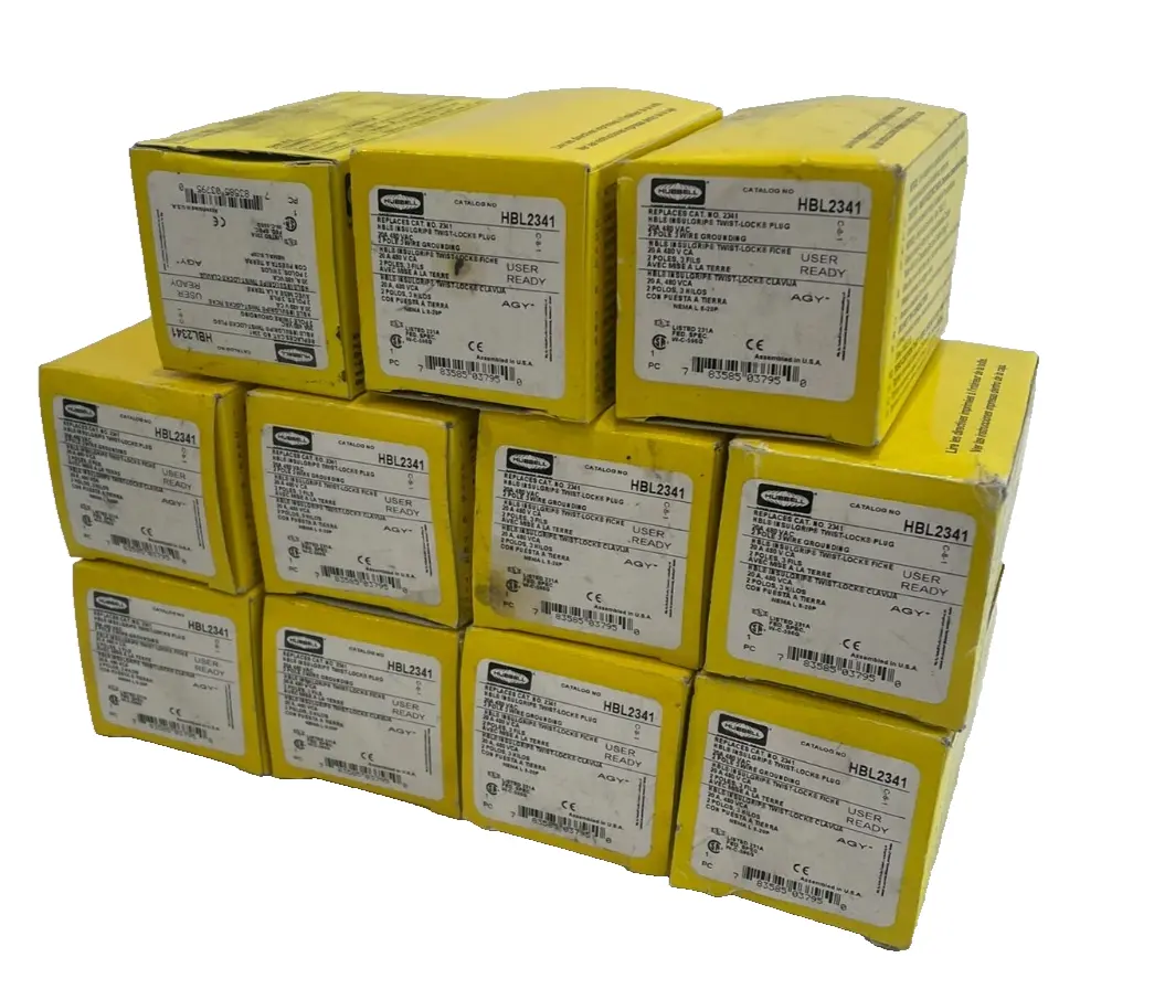 NEW HUBBELL HBL2341 TWIST LOCK PLUG 2P 20AMP 480VAC LOT OF 11