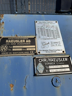 HAEUSLER 3-rolls Plate Bending Rolls (YOM / GO 1963 / 2003), in very good used condition, full working order, visible under power, POA