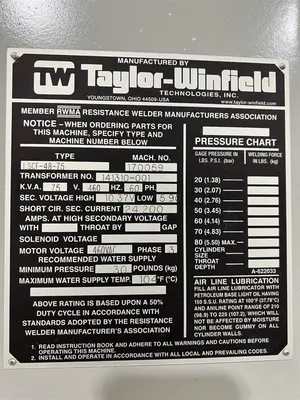 2017 TAYLOR WINFIELD LSCE-48-75 Seam Welders | Mohawk Machinery (8)