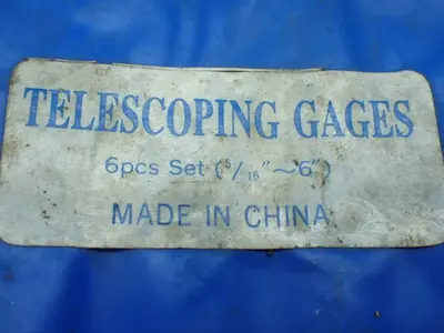 4pcs Measurement Lot. Caliper, Bore Gage, Radius Gage, Telescoping Gage
