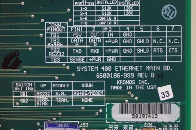 USED KRONOS 6600186-999 PC BOARD REV.B4 6600186999