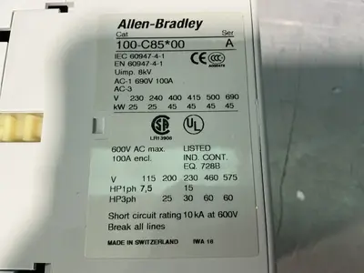 Used ALLENBRADLEY 100C85D10 PLC Contactors Ohio US | HGR 24 #1478074