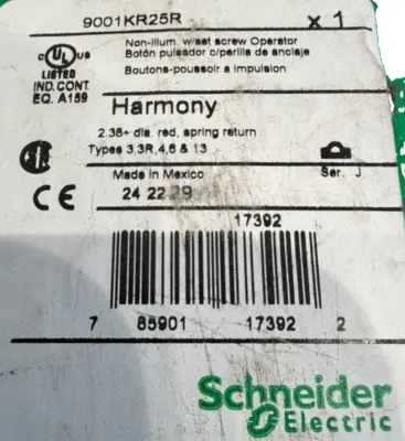 NEW SCHNEIDER ELECTRIC 9001KR25R PUSH BUTTON