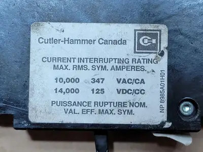 Used CUTLER-HAMMER GBH1015 Switchgears British Columbia CA | Lenmark #835790
