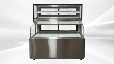 171-0288 59" Open Air Self Contained Over Under Deli Sandwich Case Cooler