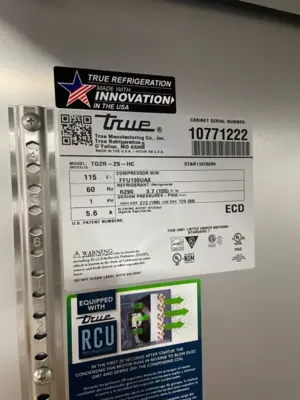 182-0159 2024 True TG2R-2S-HC 2 Door Refrigerator- New