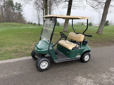 (1) 2015 E-Z-Go golf cart with a Kawasaki gas engine, includes club and ball washer, does not includ...