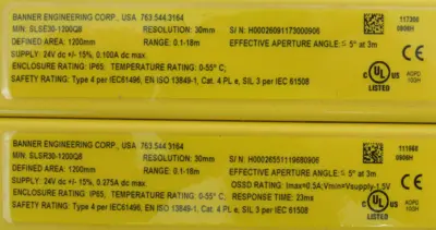 NEW BANNER SLSP30-1200Q88 LIGHT CURTAIN SET SLSE30-1200Q8 SLSR30-1200Q8 72394