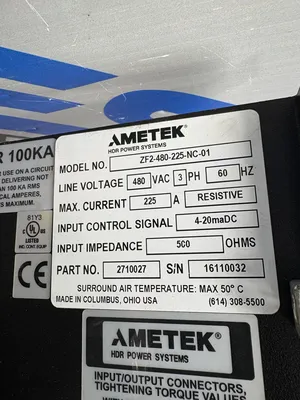 AMETEK ZF2-480-225-NC-01 Electrical/PLC/Automation | ESS Industrial Equipment Sales (10)