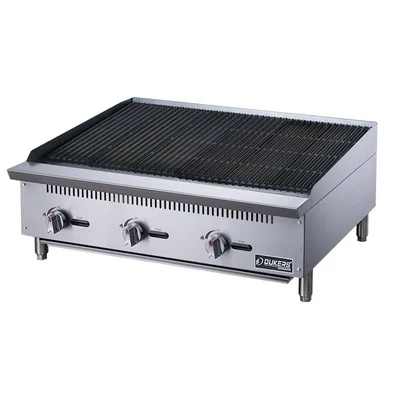 New | in-Stock Dukers New Dukers DCCB36 36 in. W Countertop Charbroiler Chargrill Grill 105,000 BTU Broilers Illinois US | Falcon Restaurant Supply #1376310