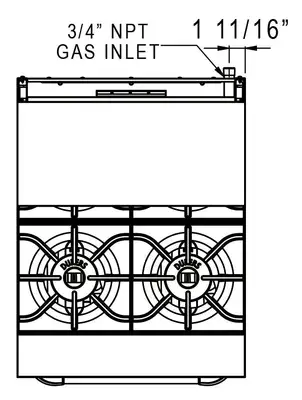 New | in-Stock Dukers New Dukers DCR24-4B 24" Gas Cooktop Range with Four (4) Open Burners Commercial Ranges Illinois US | Falcon Restaurant Supply #1376291