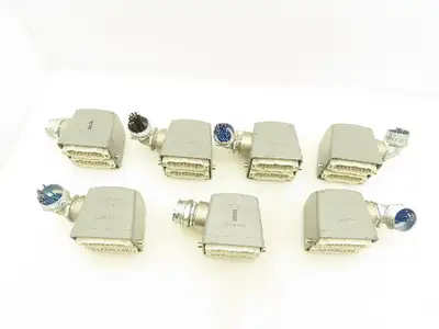 GW Connect GWD32 Heavy Duty Power Connector Male 32 Pin Hood Side Entry Lot Of 7